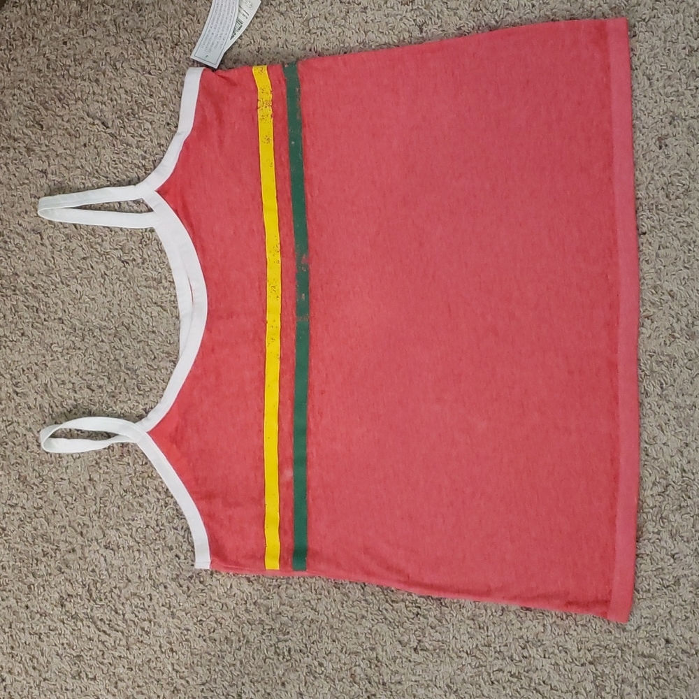 No Boundaries Varsity Stripe Ringer Cami, Rock N Red. Size XL (15-17) Plus